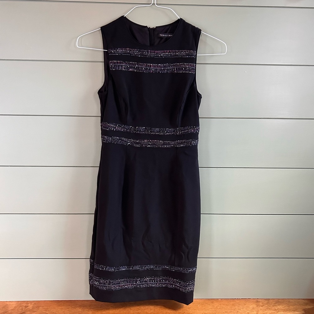 White House Black market black sleeveless sheath dress
